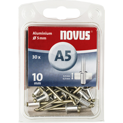 Novus 110026855 Blindniete (Ø x L) 5mm x 10mm Aluminium Aluminium 30St.