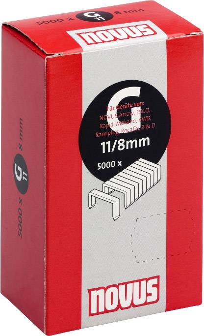 Novus Office 105108700 Flachdrahtklammern Typ 11 5000 St. Abmessungen (L x B) 8 mm x 10.6 mm