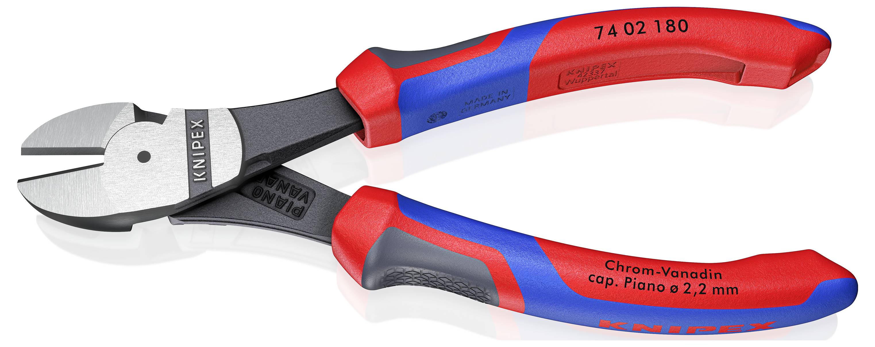 Knipex 74 02 180 Werkstatt Kraft-Seitenschneider mit Facette 180 mm