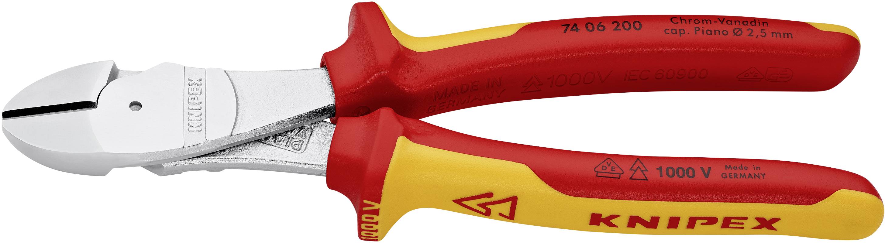 Knipex 74 06 200 VDE Seitenschneider mit Facette 200mm