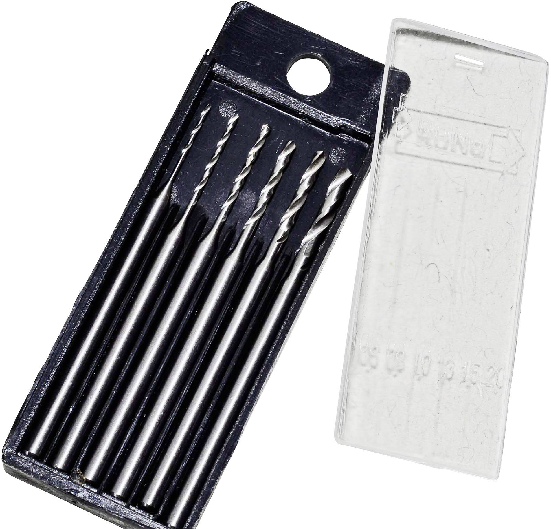 RONA 812167 HSS Metall-Spiralbohrer-Set 6teilig 0.6 mm, 0.8 mm, 1 mm, 1.3 mm, 1.5 mm, 2mm Cobalt DIN 338 Zylinderschaft 1 Set