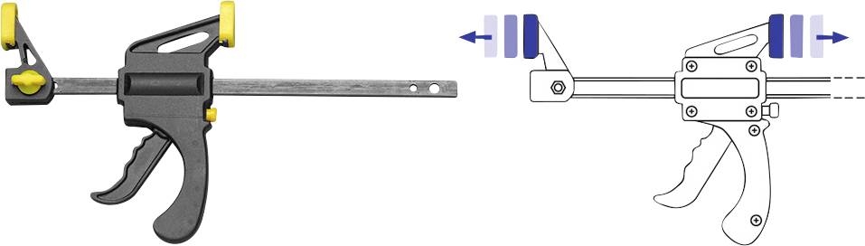 Donau Elektronik Mini-Schnellspannzwinge M20 Spann-Weite (max.):100mm Produktabmessung, Länge: 100mm Ausladungs-Maße:35mm