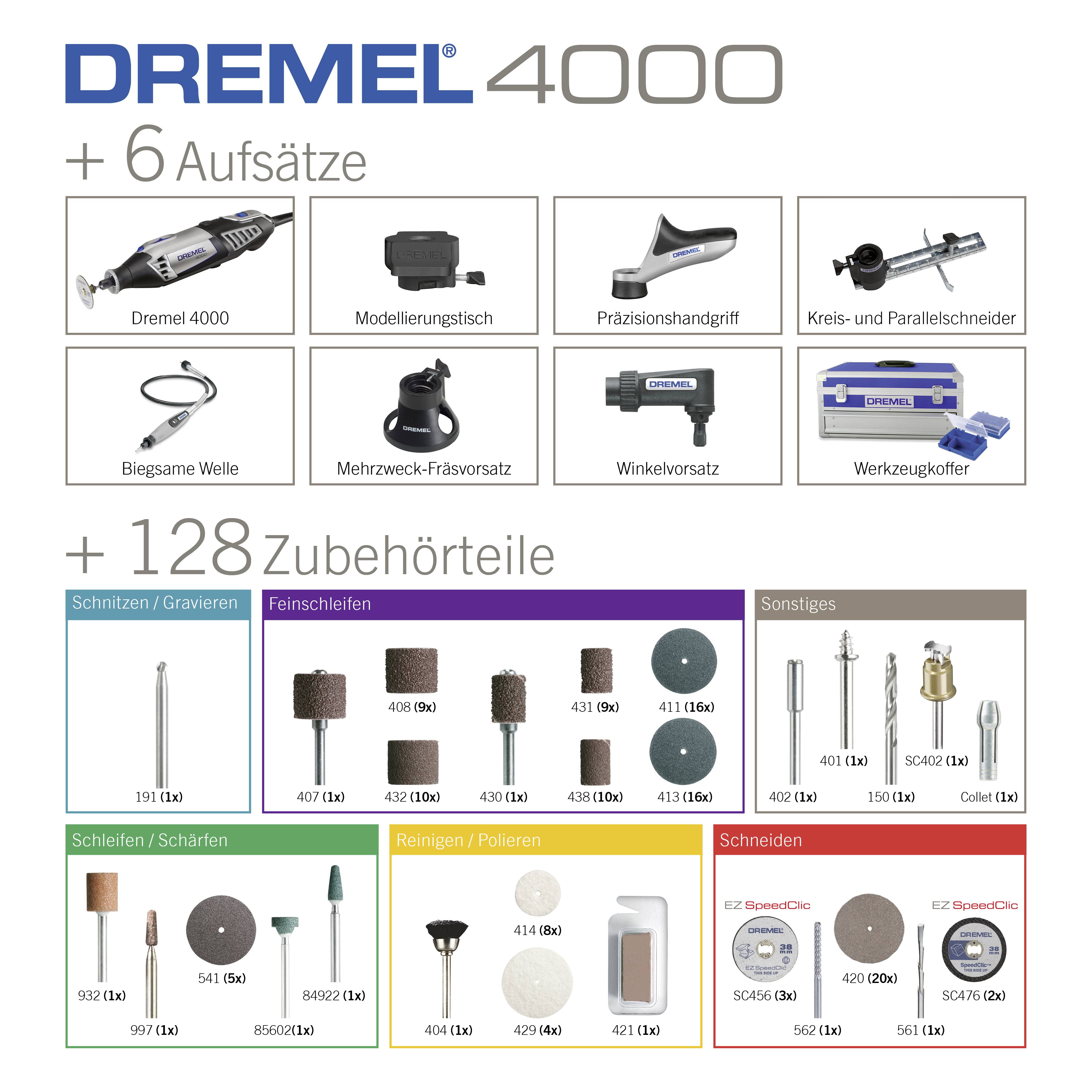 Dremel 4000 Platinum Edition F0134000KE Multifunktionswerkzeug mit