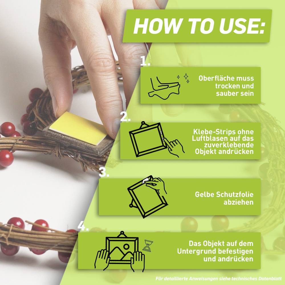 Pattex PXMS1 PXMS1 Doppelseitige Klebestrips (L x B) 40mm x 20mm 10St.