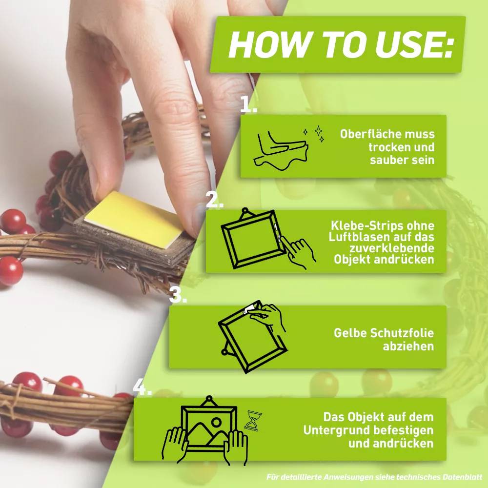 Pattex PXMS1 PXMS1 Doppelseitige Klebestrips (L x B) 40mm x 20mm 10St.