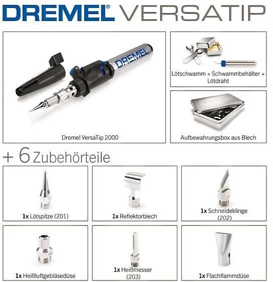 Dremel VersaTip 2000-6 Gaslötkolben 1200 °C 90 min inkl. Piezozünder 1 St.