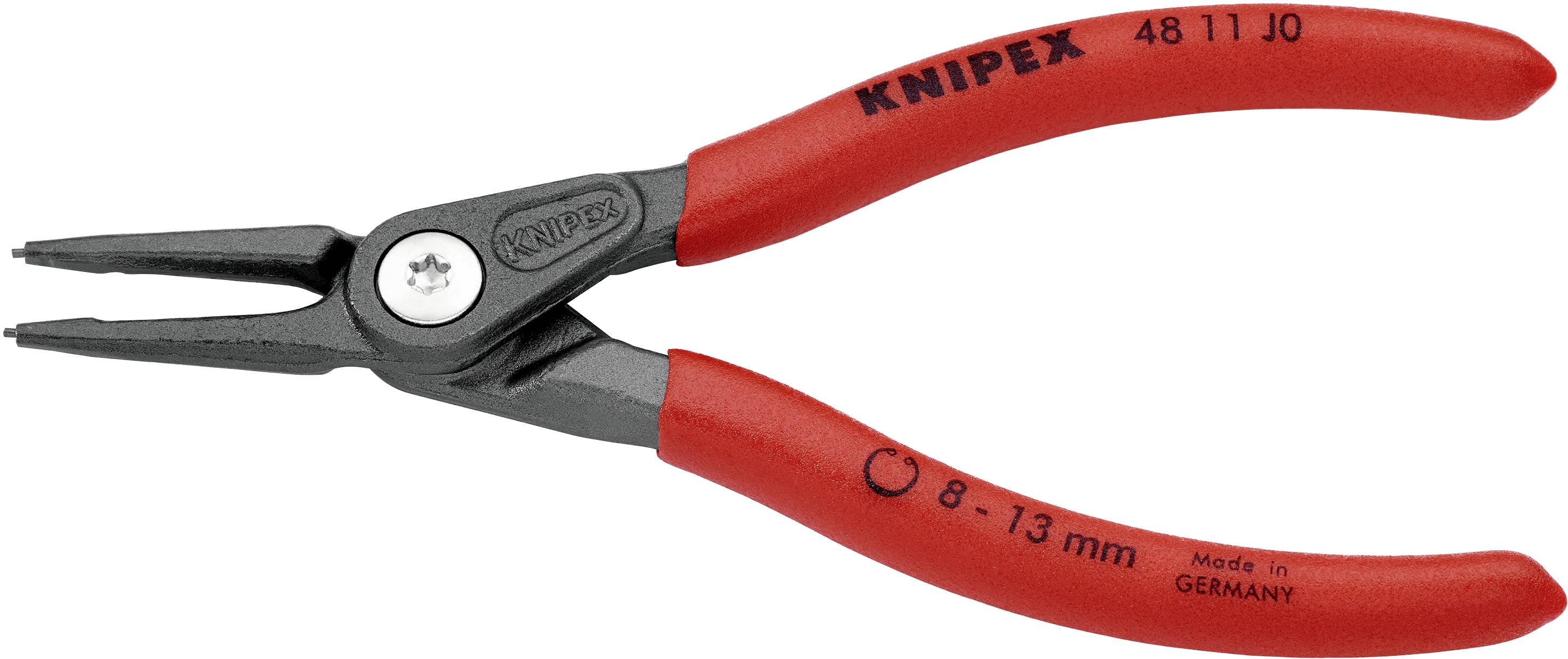 Knipex 48 11 J0 SB Seegeringzange Passend für (Seegeringzangen) Innenringe 8-13 mm Spitzenform (Details) gerade