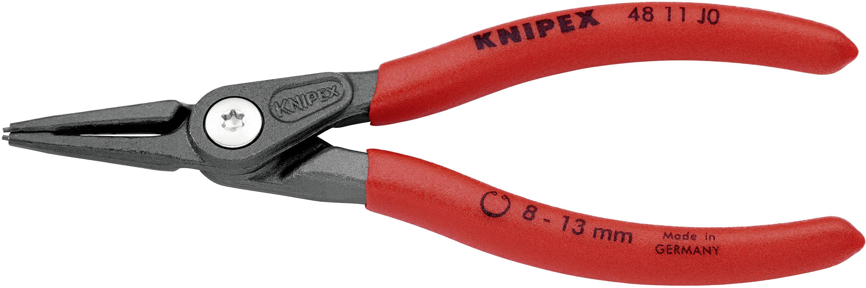 Knipex 48 11 J0 SB Seegeringzange Passend für (Seegeringzangen) Innenringe 8-13mm Spitzenform (Details) gerade