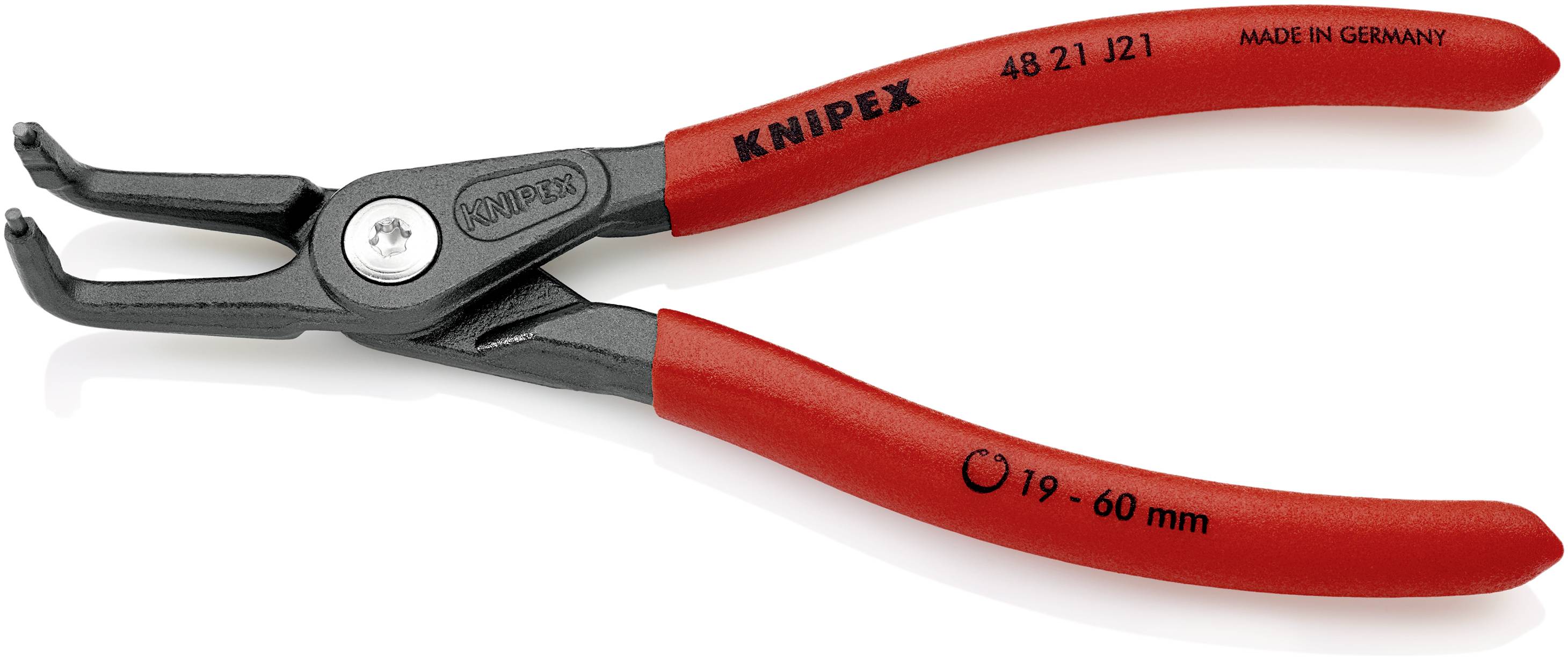 Knipex 48 21 J21 Seegeringzange Passend für (Seegeringzangen) Innenringe 19-60 mm Spitzenform (Details) abgewinkelt 90°