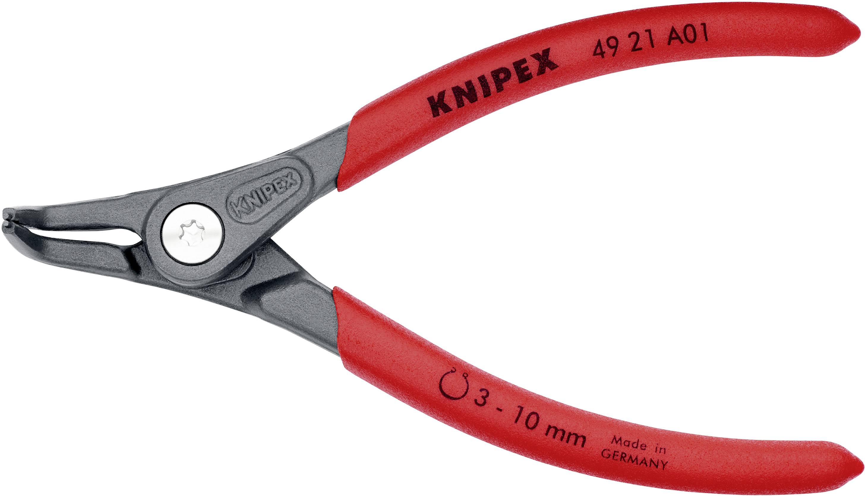 Knipex 49 21 A01 Seegeringzange Passend für (Seegeringzangen) Außenringe 3-10 mm Spitzenform (Details) abgewinkelt 90°