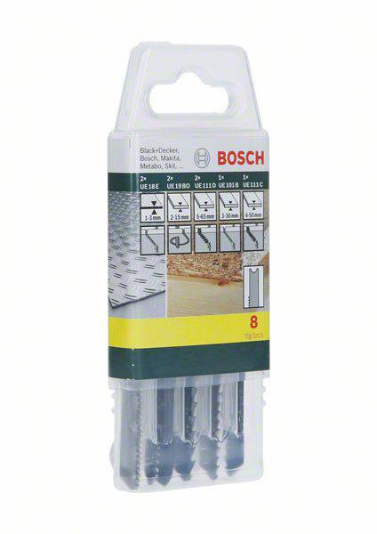 Bosch Accessories 0 601 858 001 Stichsägeblätter-Set Holz/Metall mit U-Schaft 8tlg. 8 St.