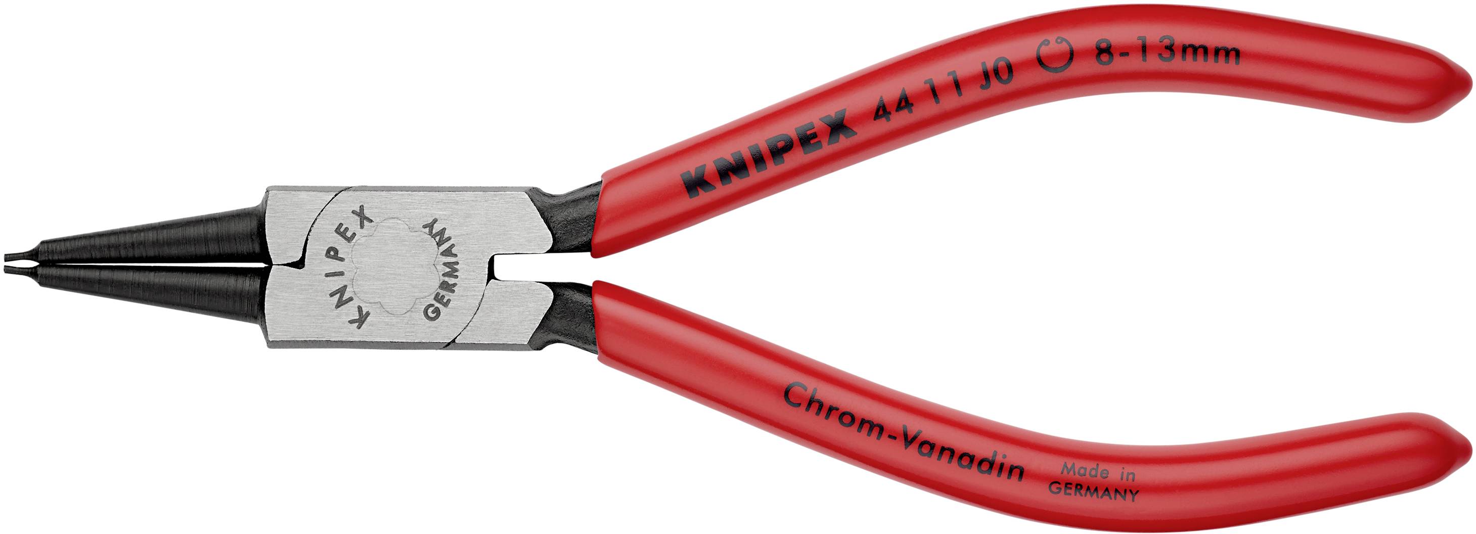 Knipex 44 11 J0 Seegeringzange Passend für (Seegeringzangen) Innenringe 8-13 mm Spitzenform (Details) gerade