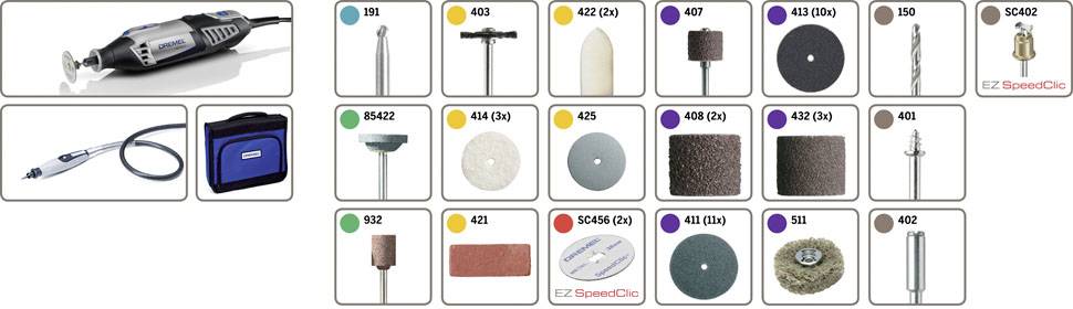 Dremel 4000-1/45 F0134000JA Multifunktionswerkzeug  mit Zubehör, inkl. Tasche 47teilig 175 W