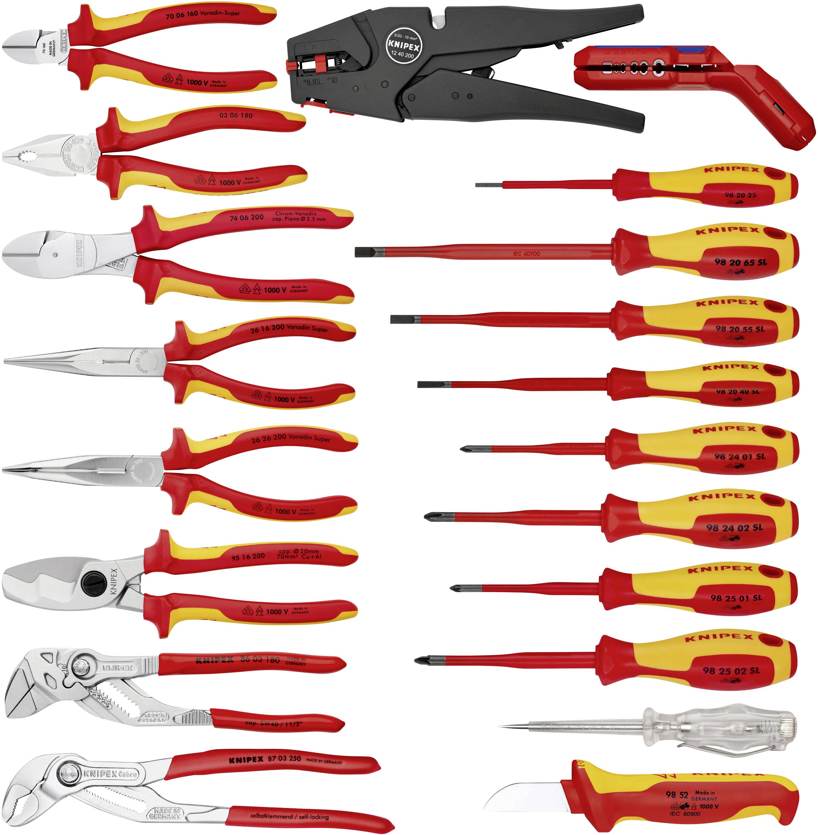 Knipex 00 21 20 Elektriker Werkzeugkoffer bestückt 20teilig (B x H x T) 480 x 175 x 370 mm