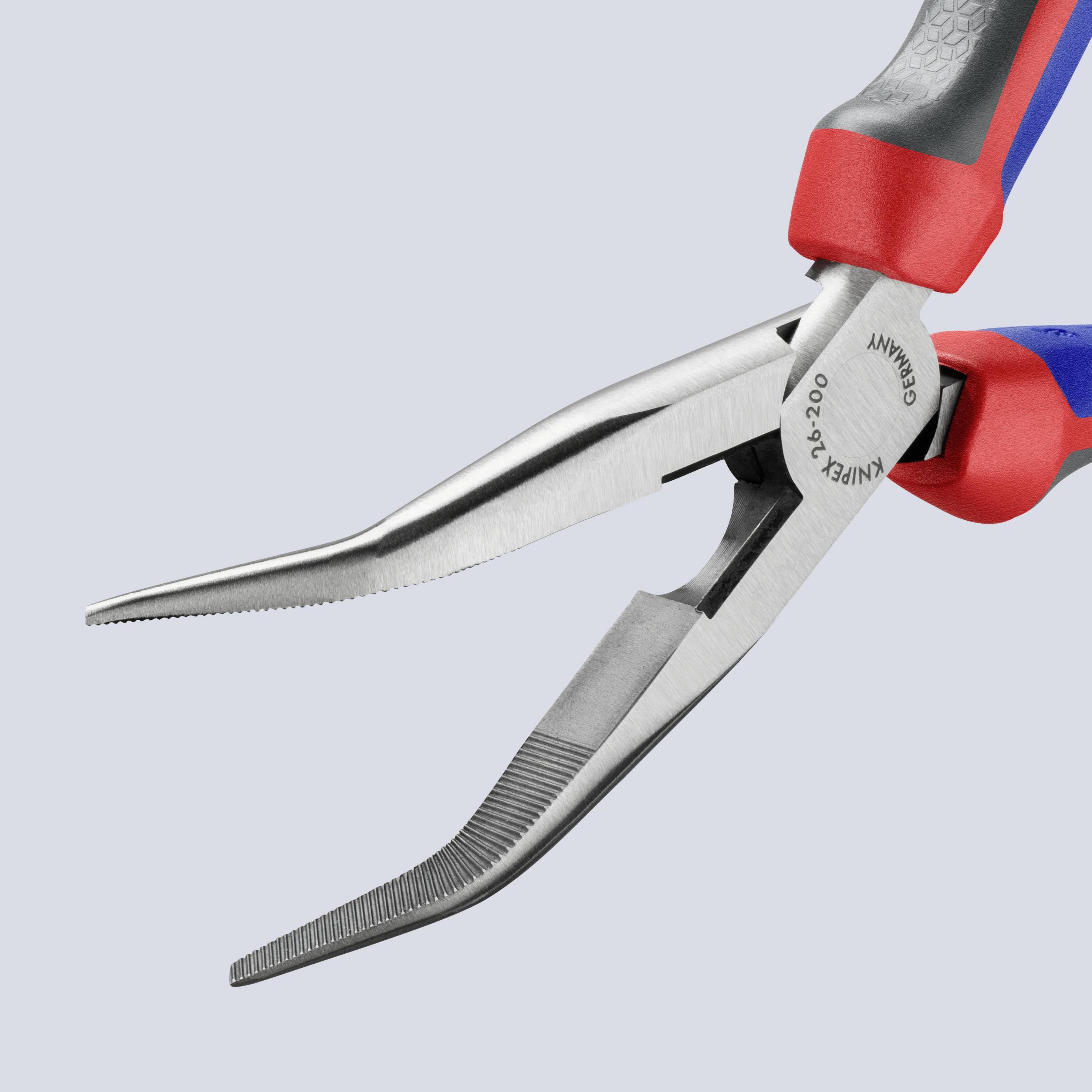 Knipex 26 22 200 Werkstatt Flachrundzange 40° gebogen Vanadium Elektrostahl 200 mm