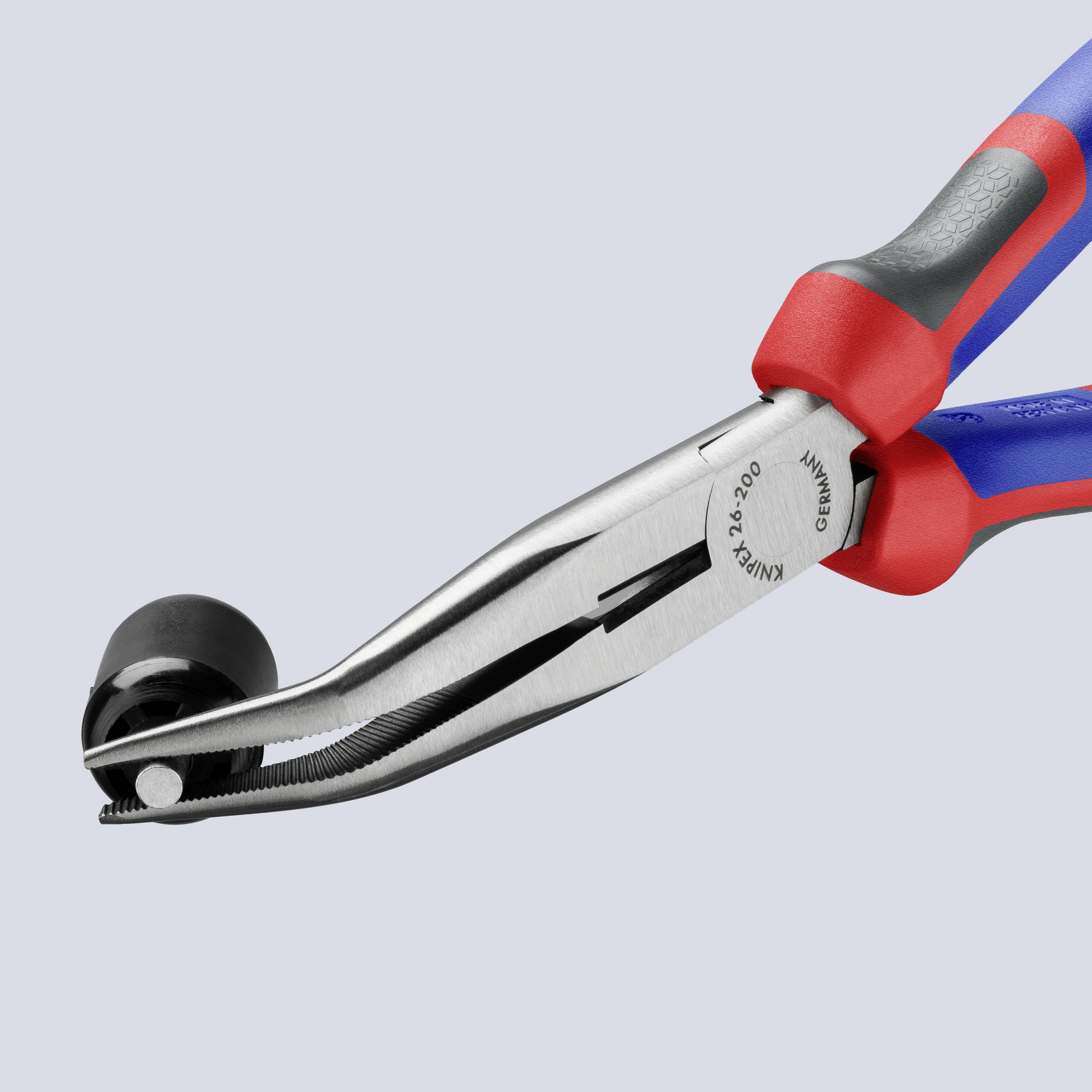 Knipex 26 22 200 Werkstatt Flachrundzange 40° gebogen Vanadium Elektrostahl 200 mm