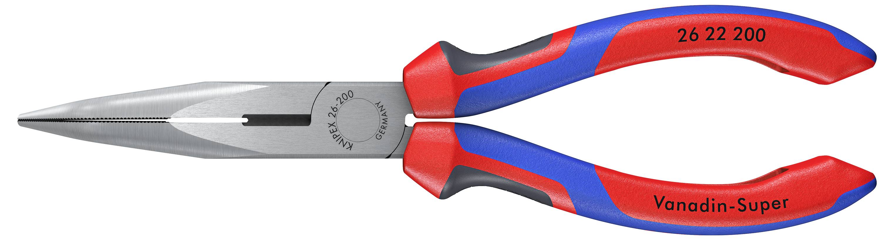 Knipex 26 22 200 Werkstatt Flachrundzange 40° gebogen Vanadium Elektrostahl 200 mm