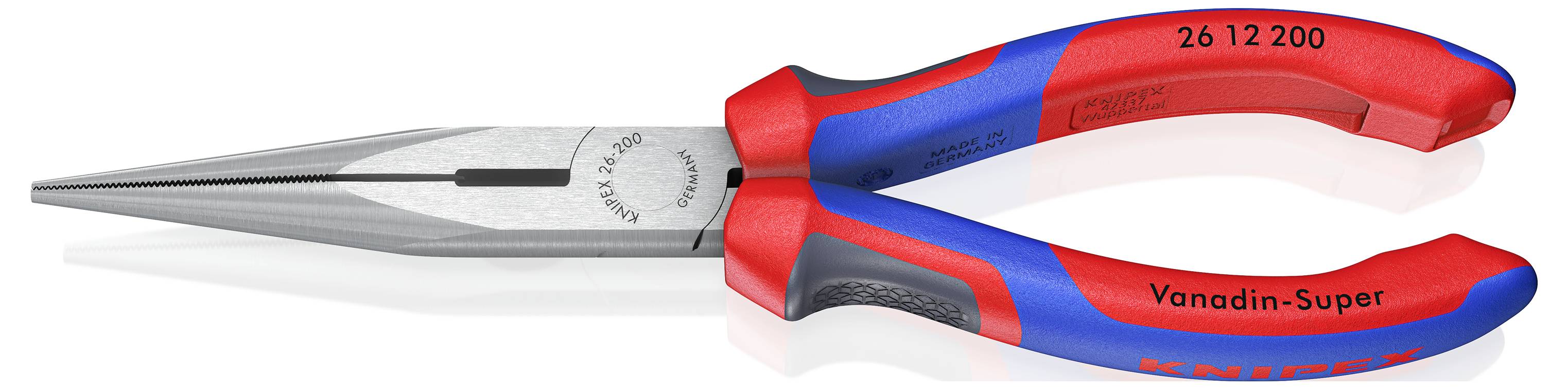 Knipex 26 12 200 Werkstatt Flachrundzange Gerade Vanadium Elektrostahl 200mm