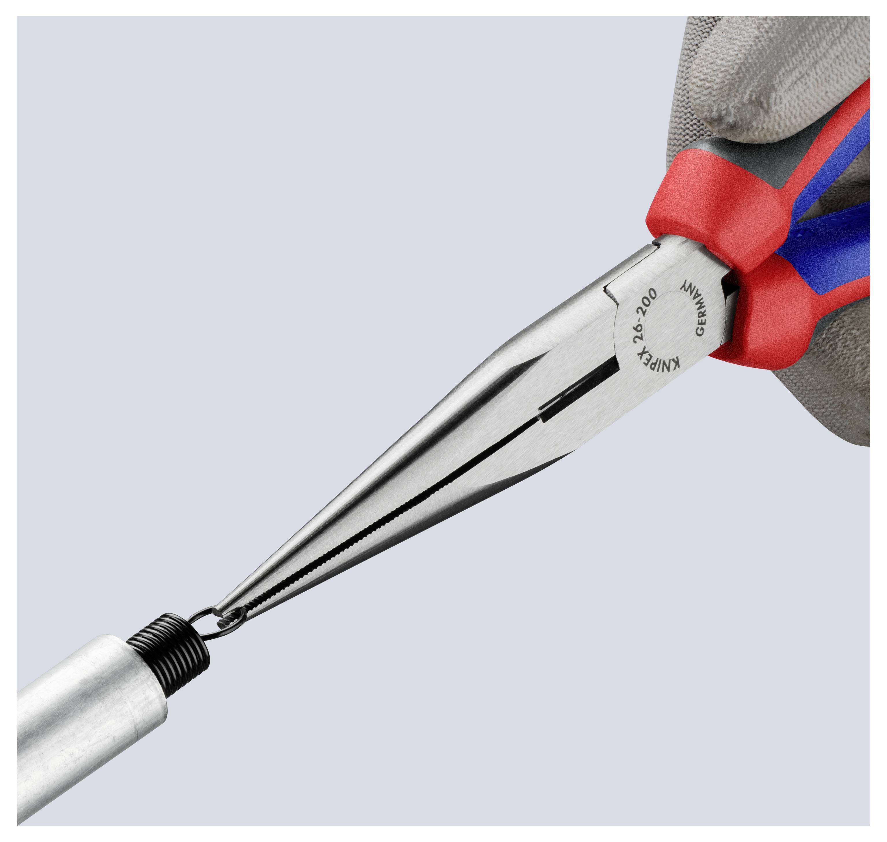 Knipex 26 12 200 Werkstatt Flachrundzange Gerade Vanadium Elektrostahl 200mm