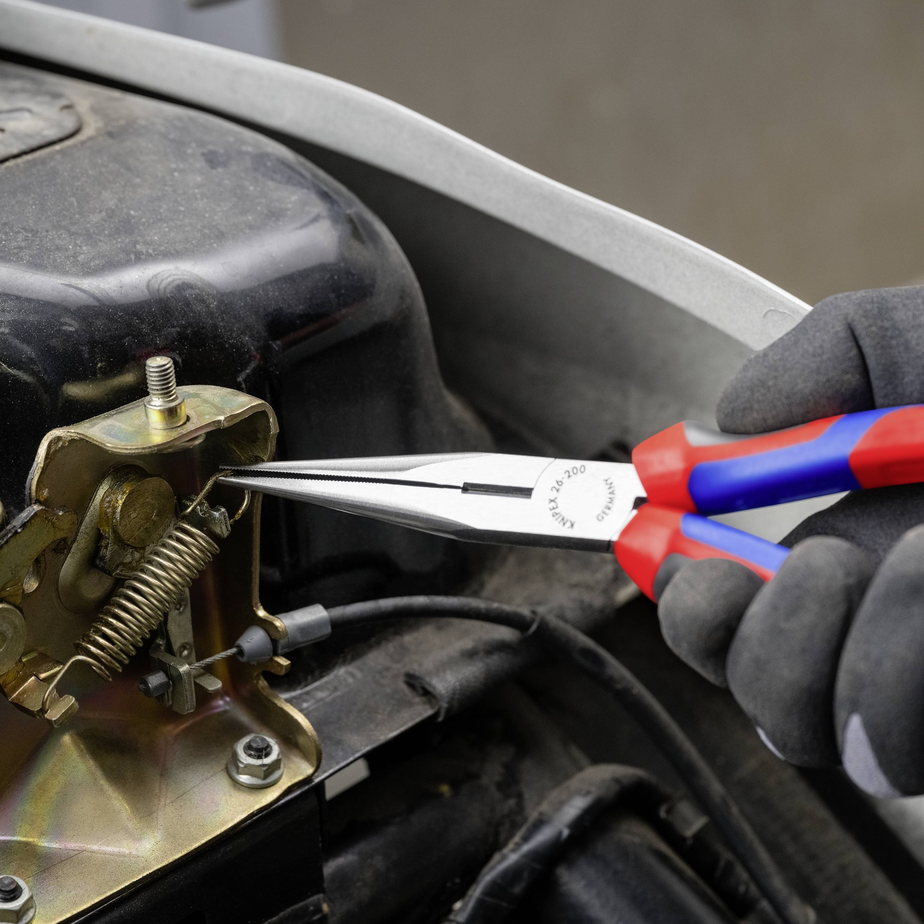 Knipex 26 12 200 Werkstatt Flachrundzange Gerade Vanadium Elektrostahl 200mm