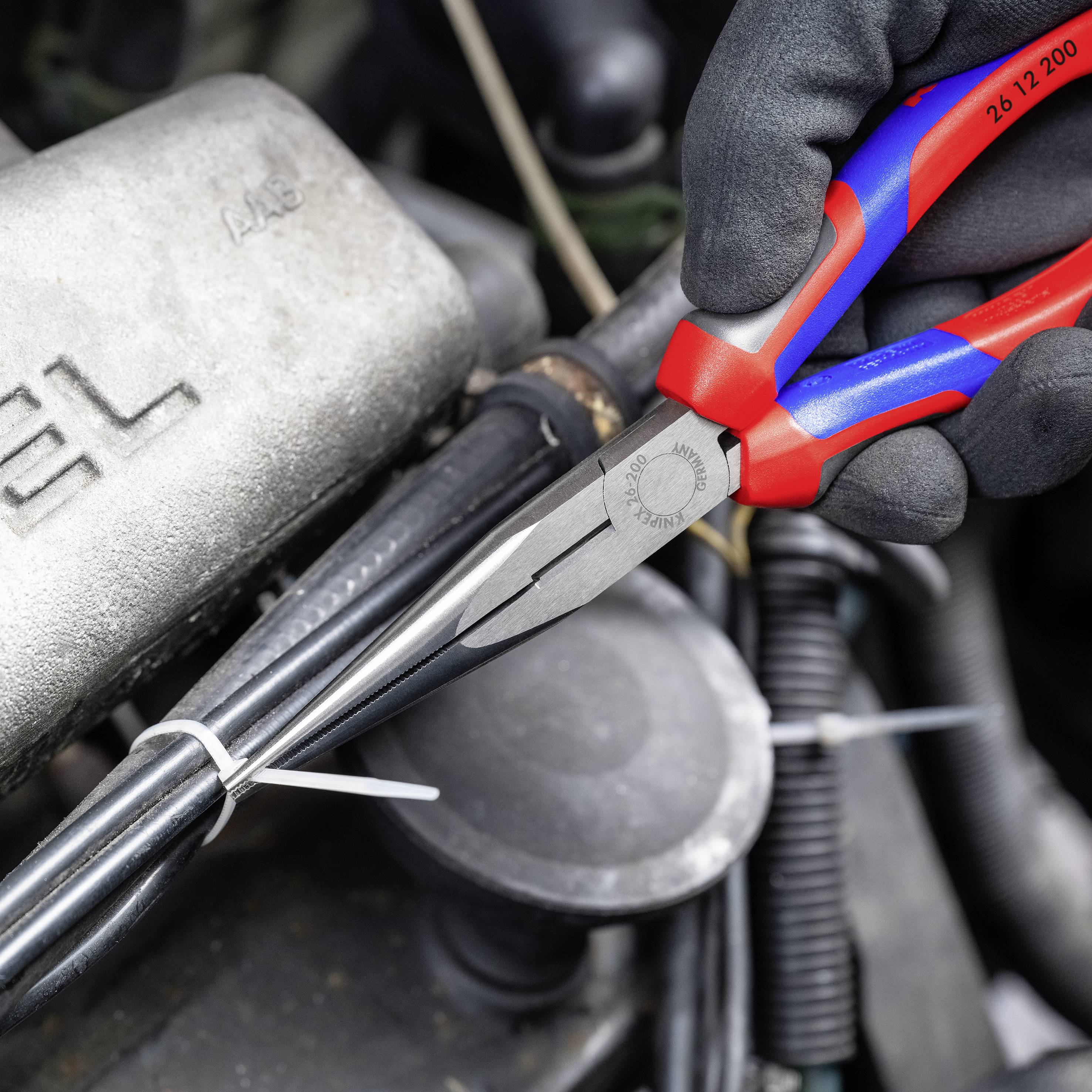 Knipex 26 12 200 Werkstatt Flachrundzange Gerade Vanadium Elektrostahl 200mm