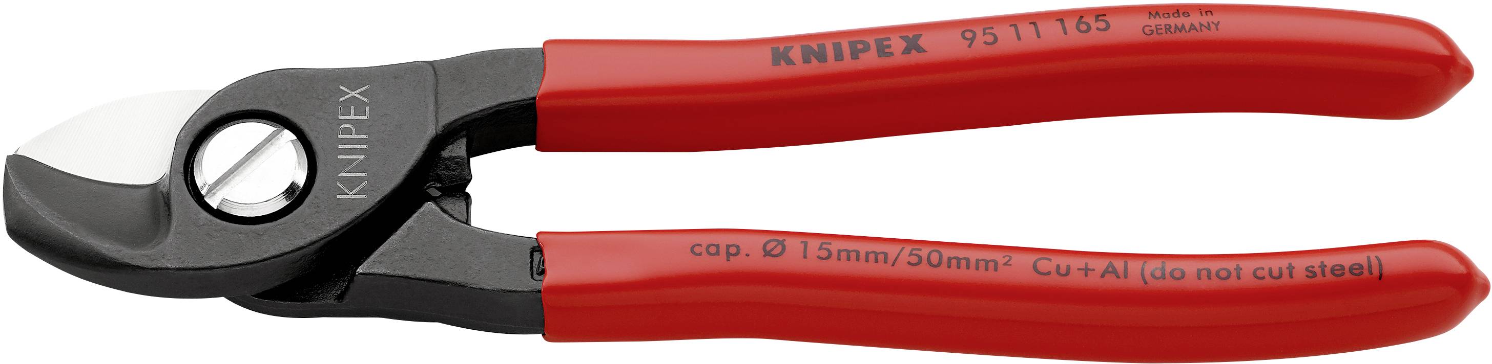 Knipex 95 11 165 Kabelschere Geeignet für (Abisoliertechnik) Alu- und Kupferkabel, ein- und mehrdrähtig 15mm 50mm² 0