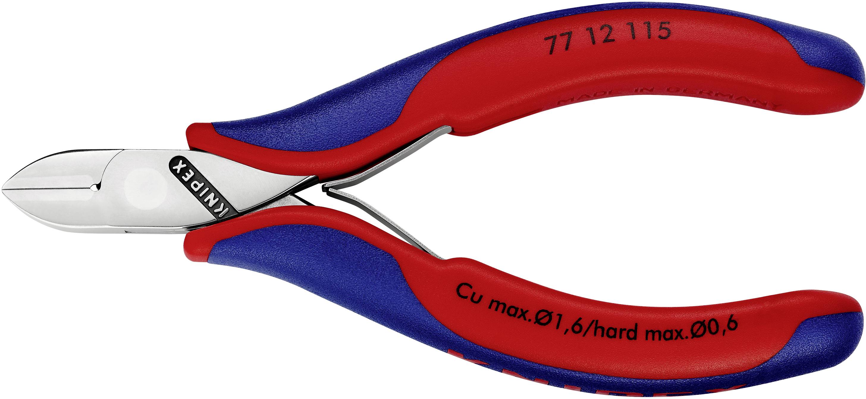 Knipex 77 12 115 Elektronik- u. Feinmechanik Seitenschneider mit Facette 115 mm