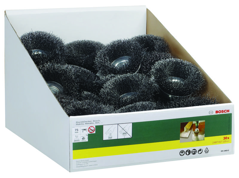 Bosch Accessories Stahl-Drahtbuerste Topf 75mm /6mm Schaft-Ø 6mm
