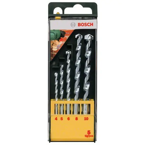 Bosch Accessories Promoline 2607019438 Hartmetall Stein-Spiralbohrer-Set 5teilig 4 mm, 5 mm, 6 mm, 8 mm, 10 mm Zylinderschaft 1 St. Bosch Accessories Promoline 2607019438 Hartmetall Stein-Spiralbohrer-Set 5teilig 4 mm, 5 mm, 6 mm, 8 mm, 10 mm Zylinderschaft 1 St.