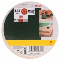 Bosch Accessories 2607019493 Exzenterschleifpapier mit Klett, gelocht Körnung (num) 80 (Ø) 125mm 25St. Bosch Accessories 2607019493 Exzenterschleifpapier mit Klett, gelocht Körnung (num) 80 (Ø) 125mm 25St.