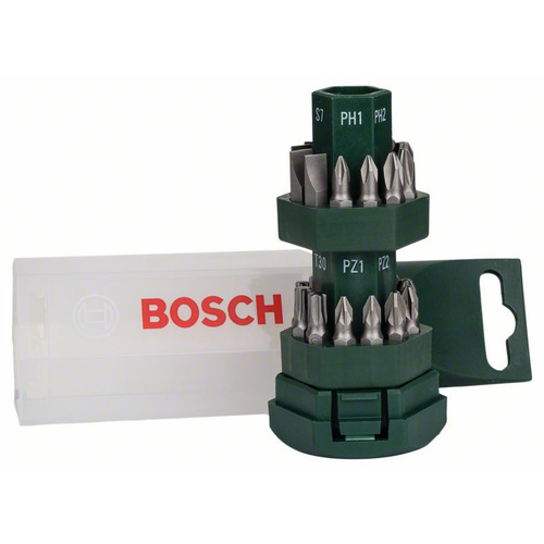 Bosch Accessories Promoline 2607019503 Bit-Set 25teilig Schlitz, Kreuzschlitz Phillips, Kreuzschlitz Pozidriv, Innen-Sechsrund (TX)
