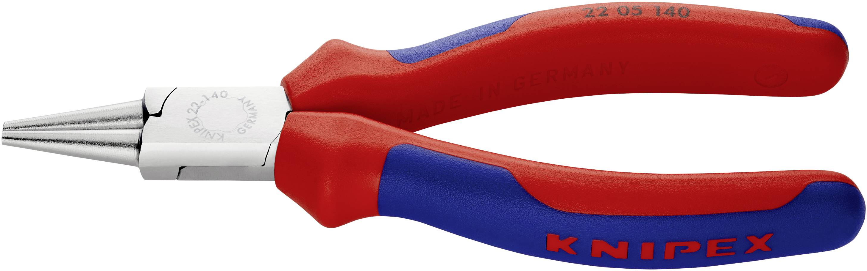Knipex 22 05 140 Elektronik- u. Feinmechanik Rundzange Gerade Chrom-Vanadium Elektrostahl 140mm