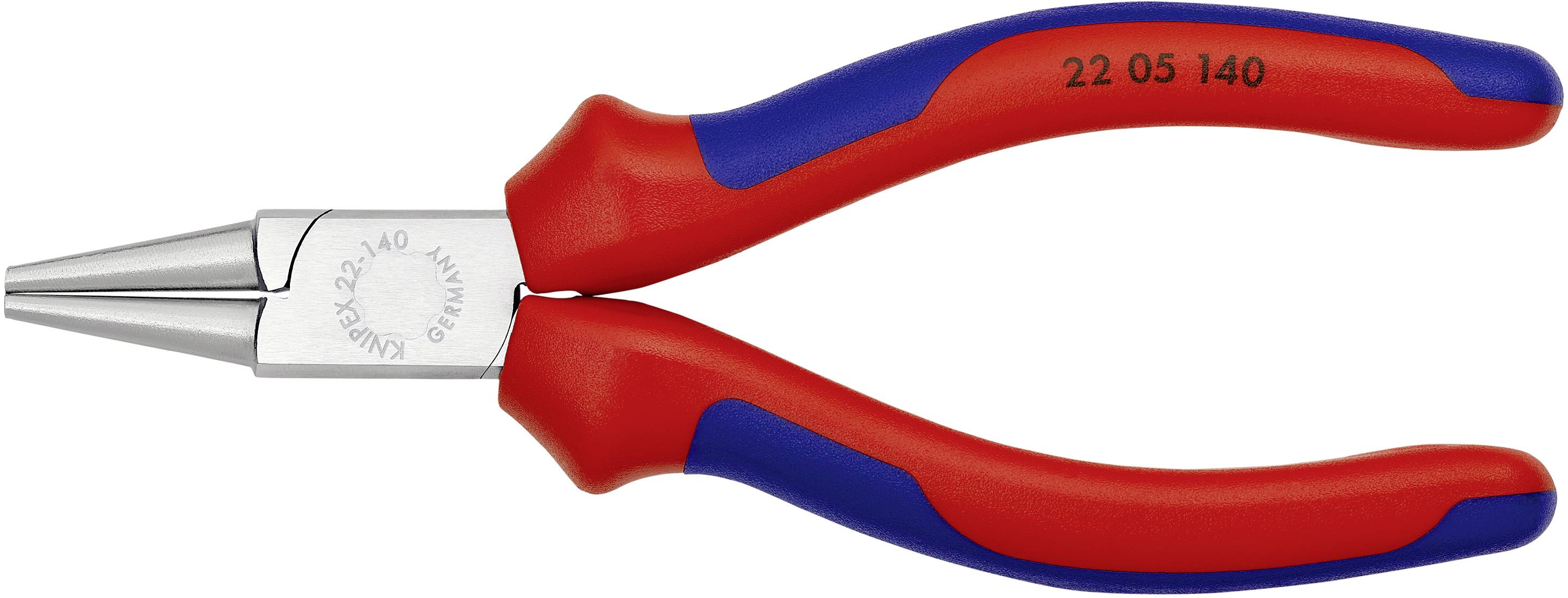 Knipex 22 05 140 Elektronik- u. Feinmechanik Rundzange Gerade Chrom-Vanadium Elektrostahl 140mm