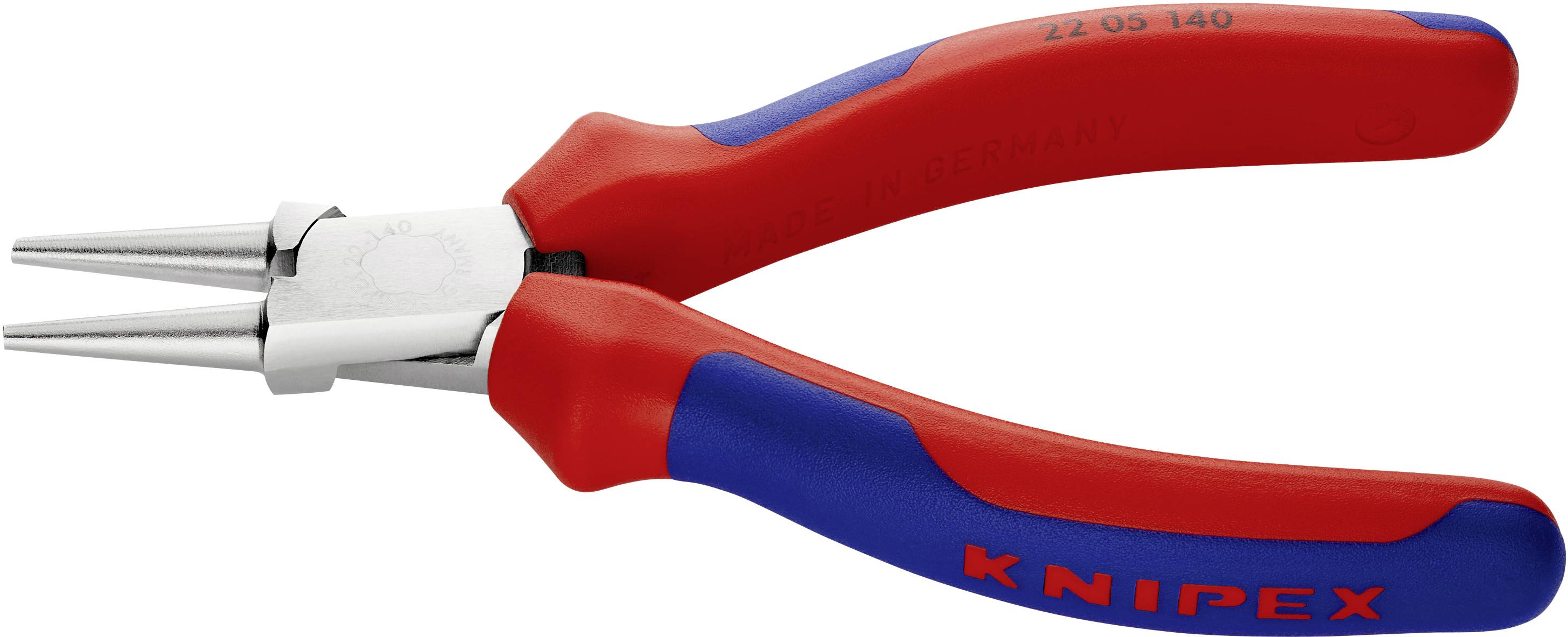 Knipex 22 05 140 Elektronik- u. Feinmechanik Rundzange Gerade Chrom-Vanadium Elektrostahl 140mm