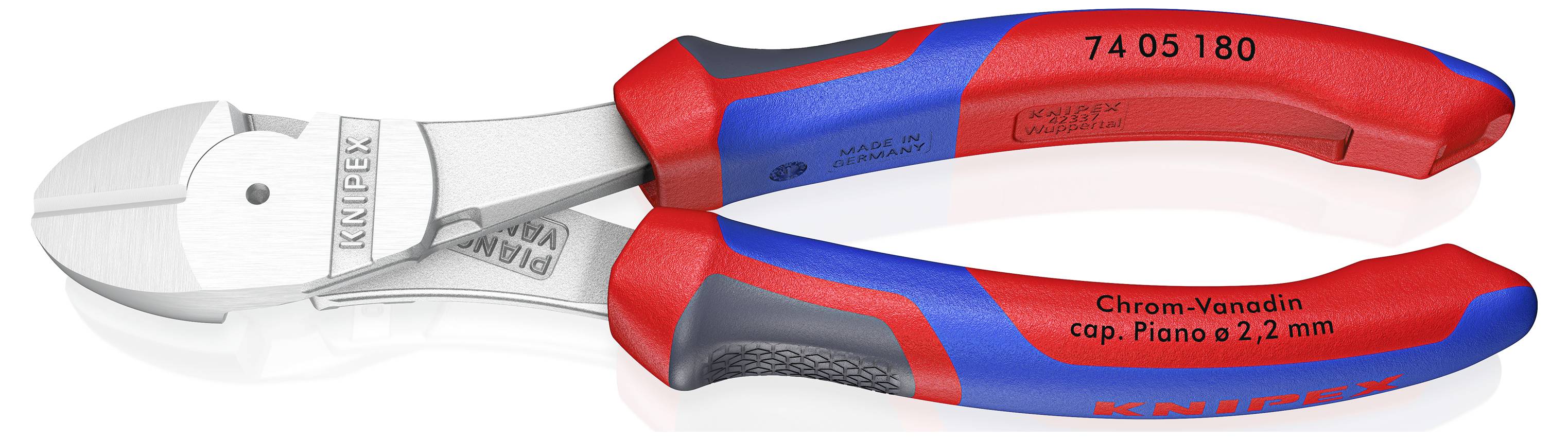 Knipex 74 05 180 Werkstatt Kraft-Seitenschneider mit Facette 180 mm