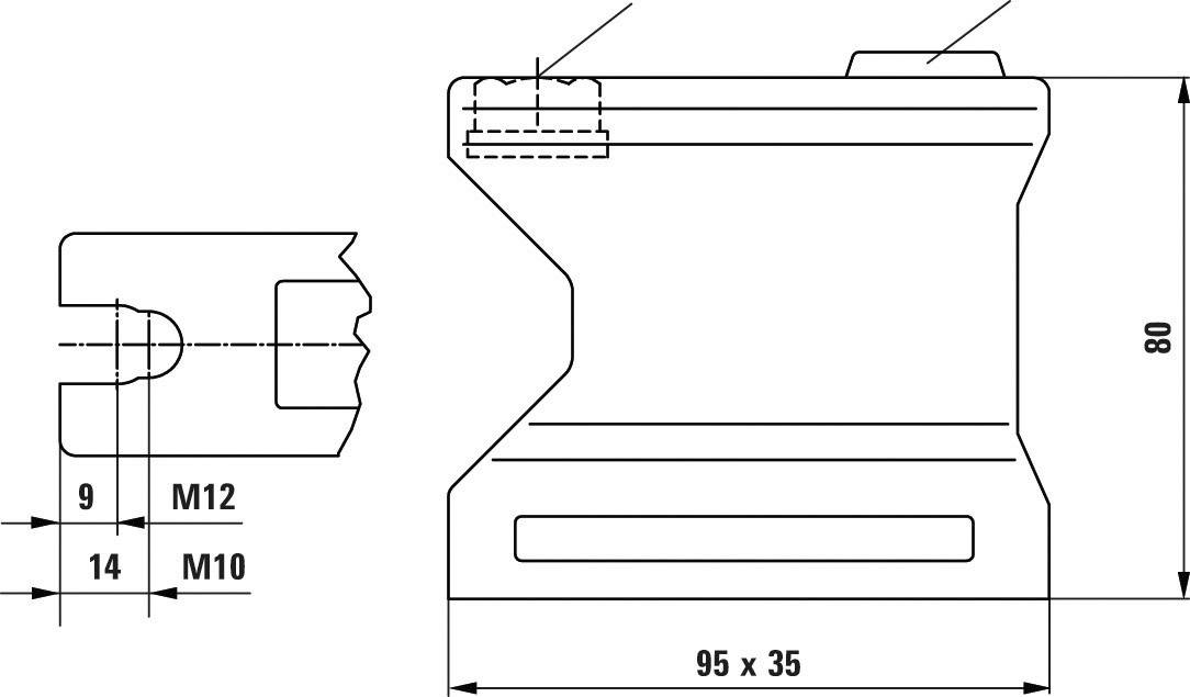 Aufspannsockel 80mm Befestigungsbohrung offen Gew.M10 BESSEY
