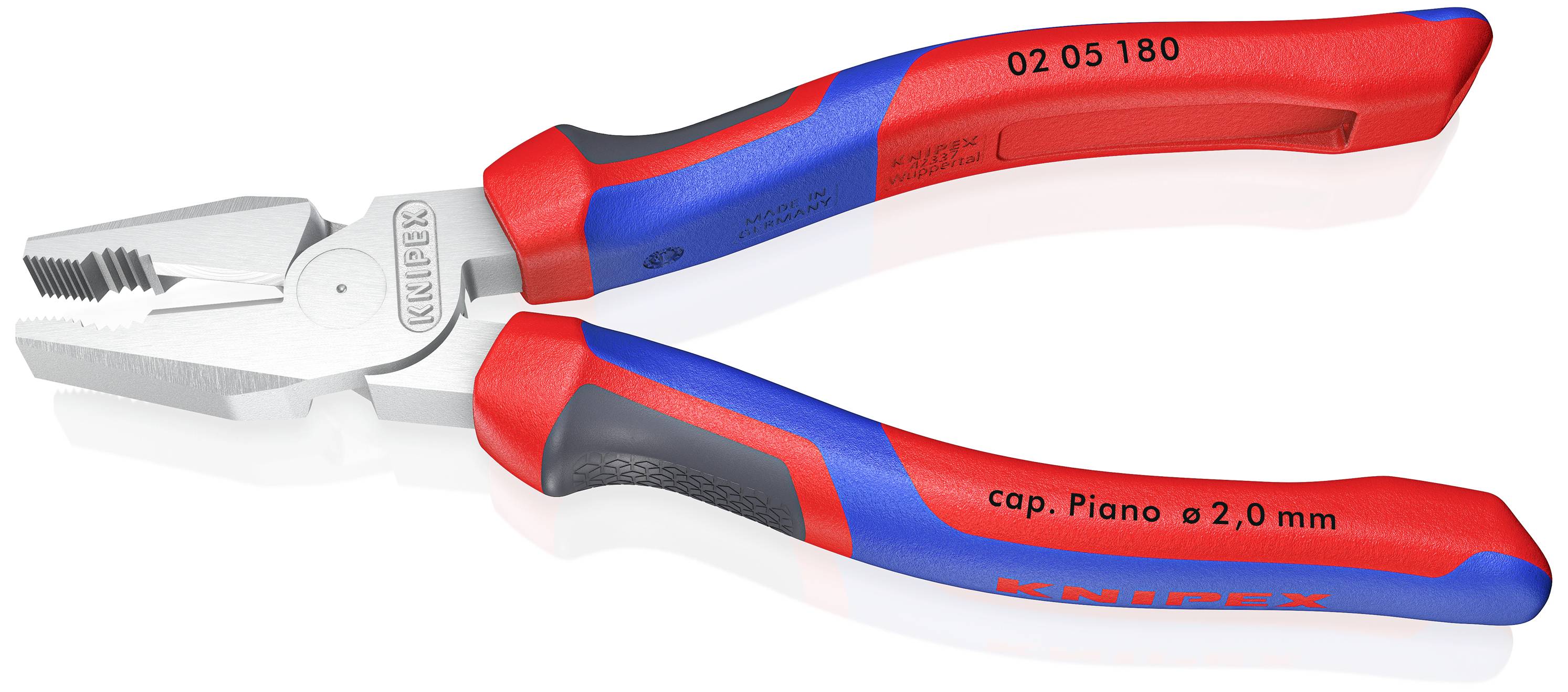 Knipex 02 05 180 Werkstatt Kraft-Kombizange 180 mm DIN ISO 5746