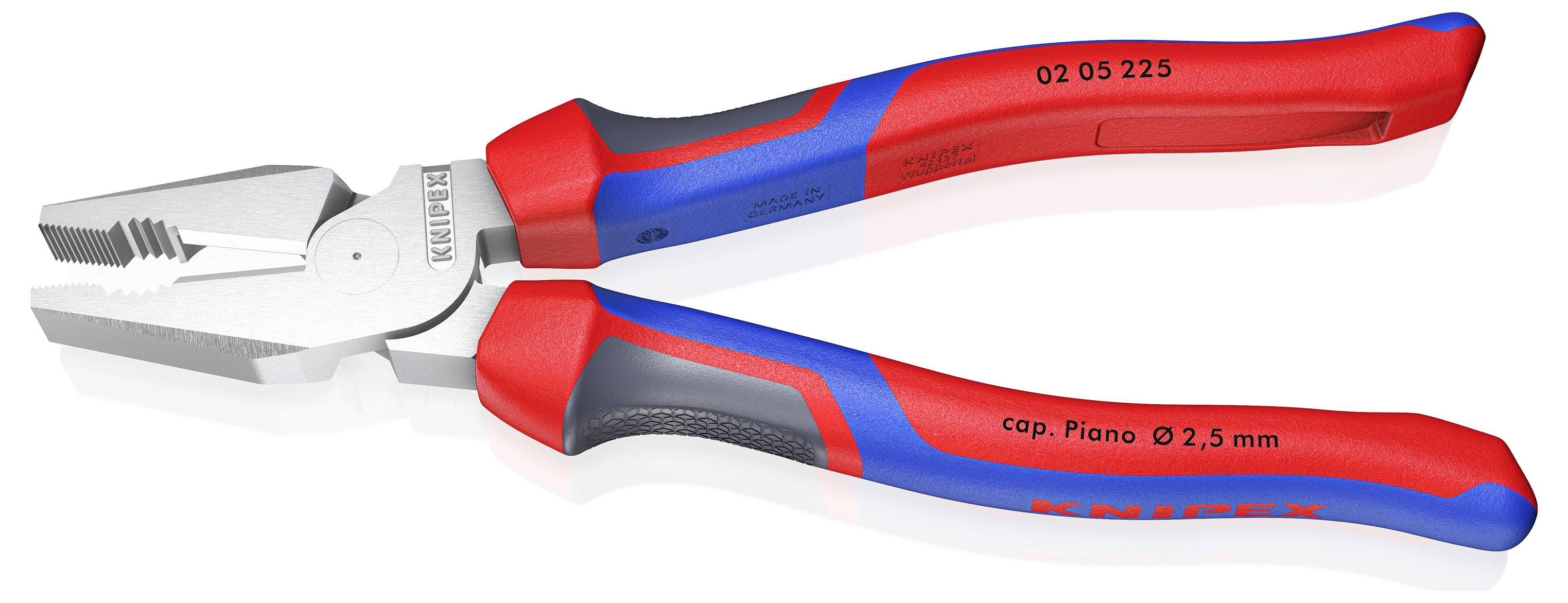 Knipex 02 05 225 Werkstatt Kraft-Kombizange 225mm DIN ISO 5746