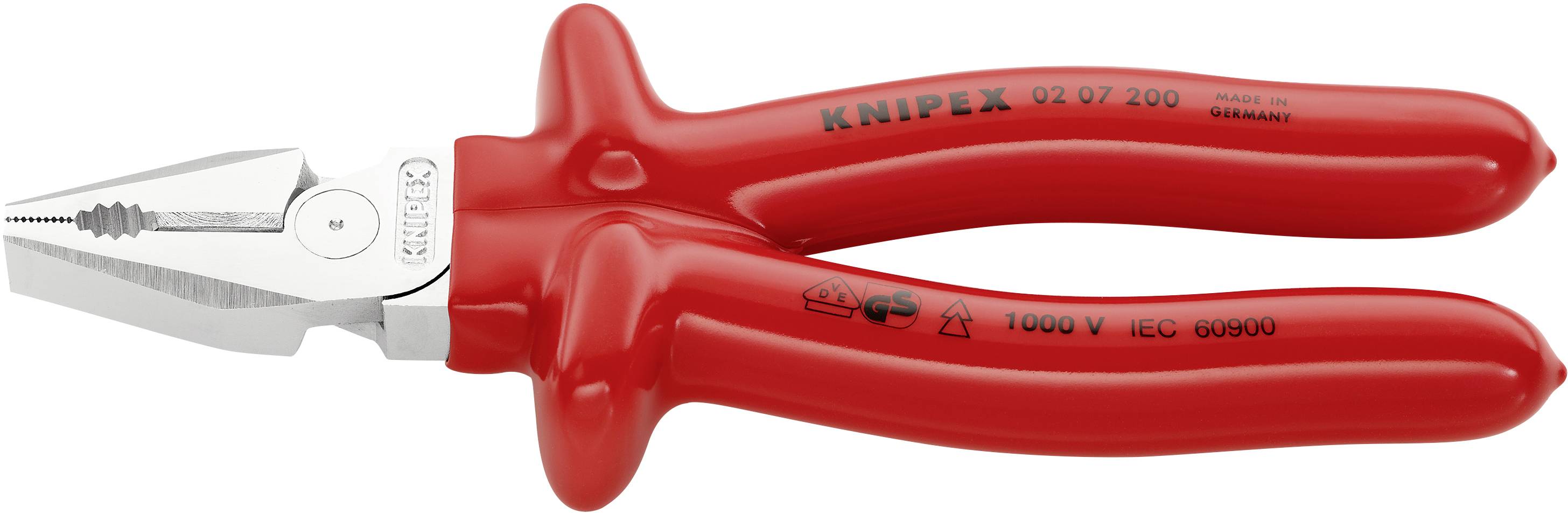 Knipex 02 07 200 VDE Kraft-Kombizange 200 mm DIN ISO 5746, DIN EN 60900