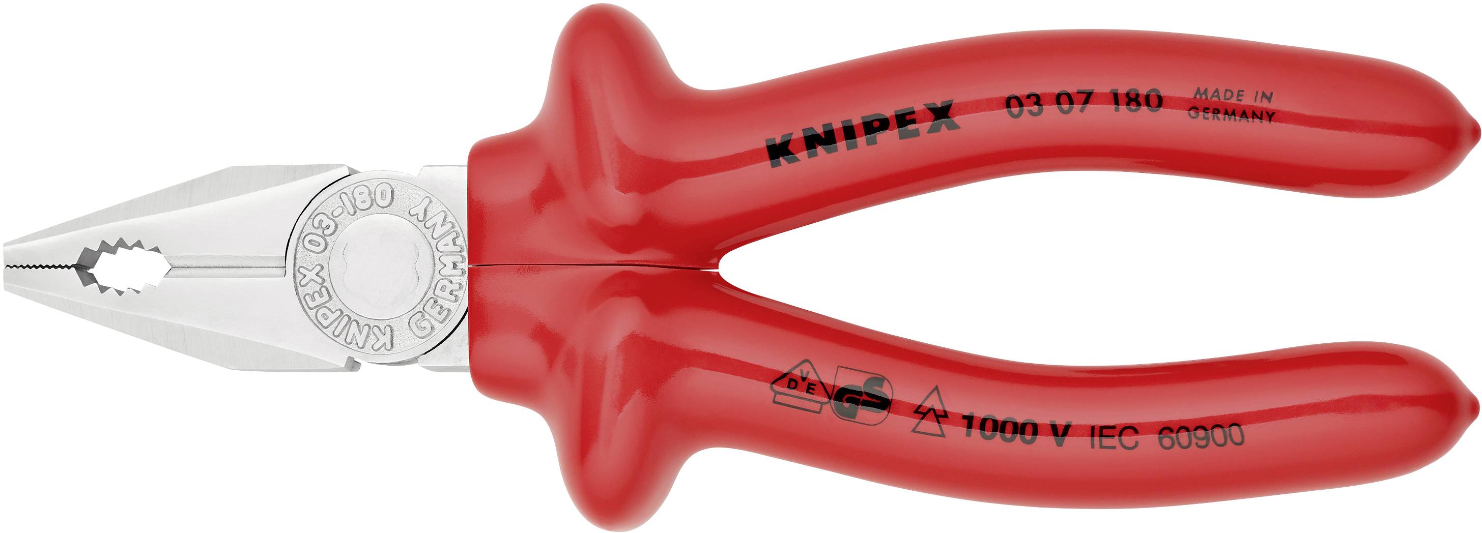 Knipex 03 07 180 VDE Kombizange 180mm DIN ISO 5746, DIN EN 60900