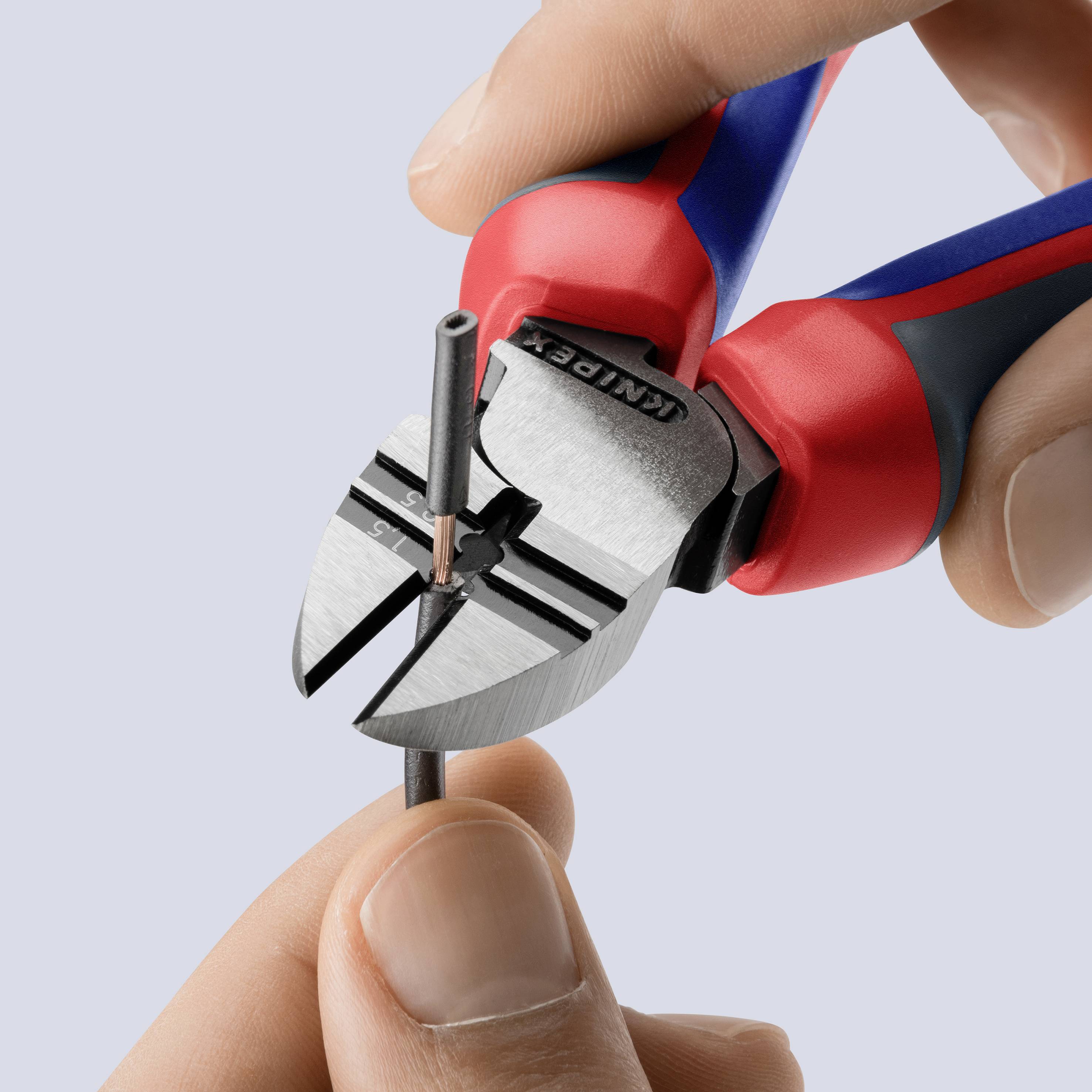 Knipex 14 22 160 Werkstatt Abisolier-Seitenschneider mit Facette 160mm