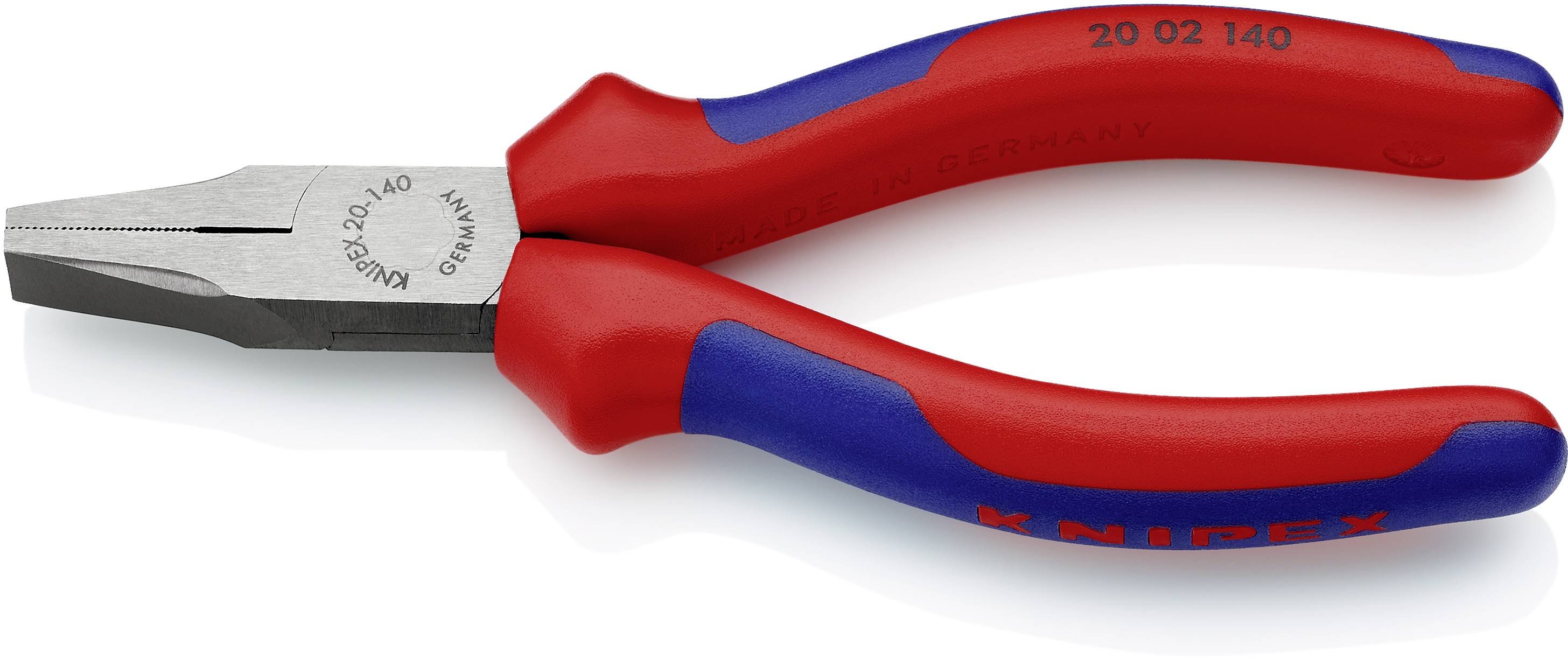 Knipex 20 02 140 Werkstatt Flachzange Gerade Chrom-Vanadium Elektrostahl 140 mm