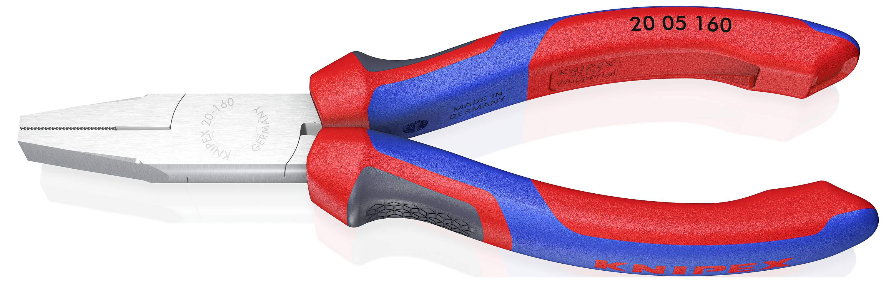Knipex 20 05 160 Werkstatt Flachzange Gerade Chrom-Vanadium Elektrostahl 160 mm