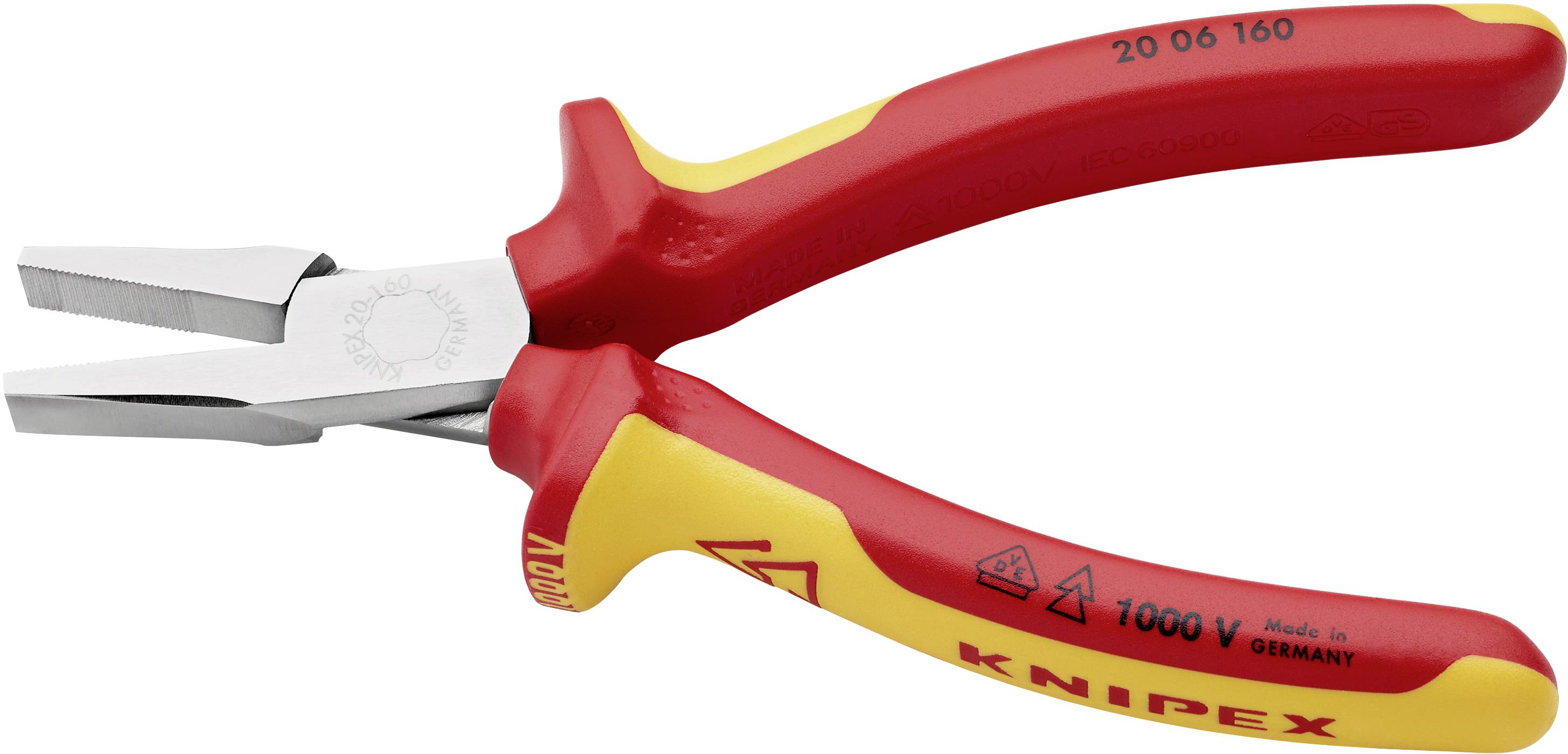 Knipex 20 06 160 VDE Flachzange Gerade Chrom-Vanadium Elektrostahl 160 mm