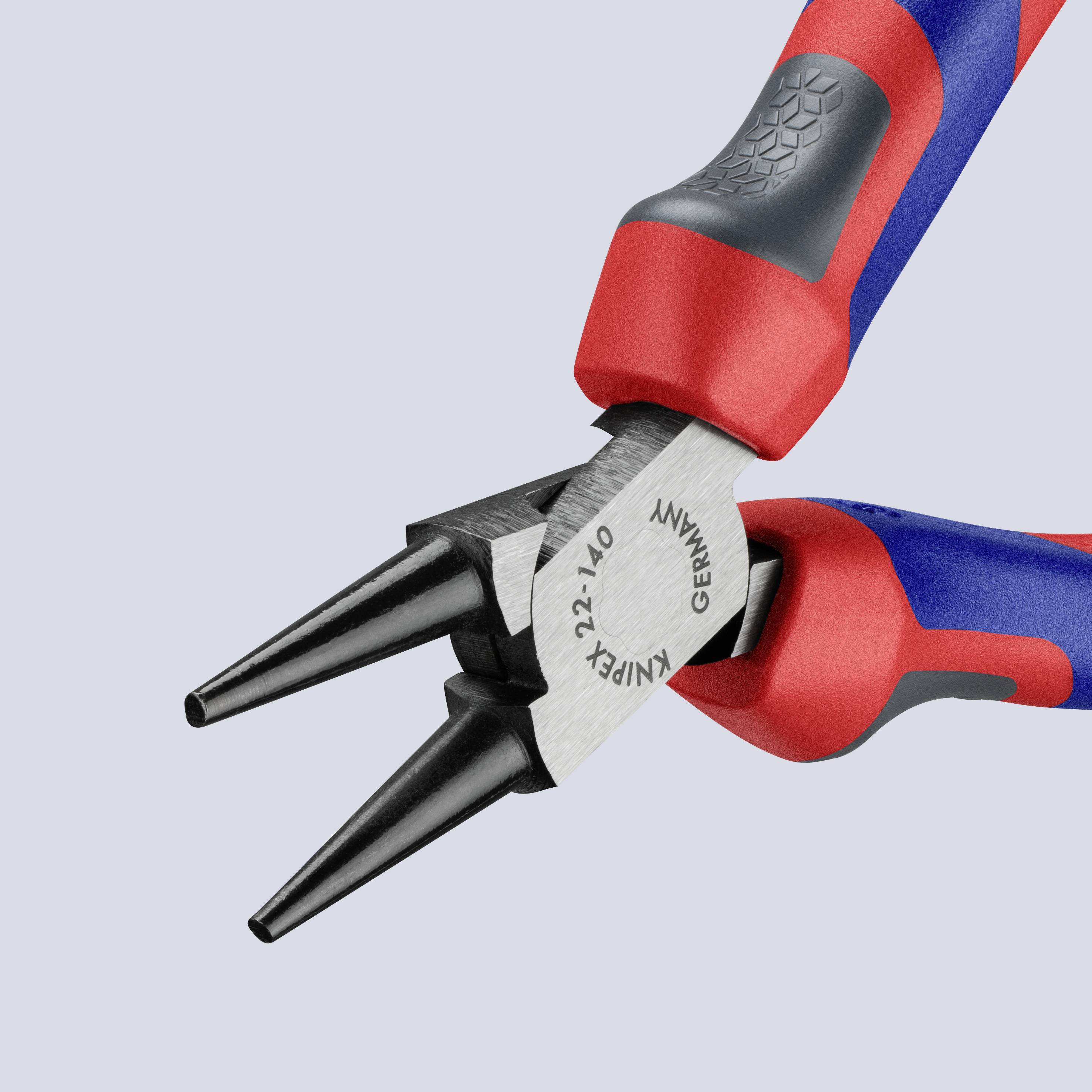 Knipex 22 02 140 Werkstatt Rundzange Gerade Chrom-Vanadium Elektrostahl 140mm