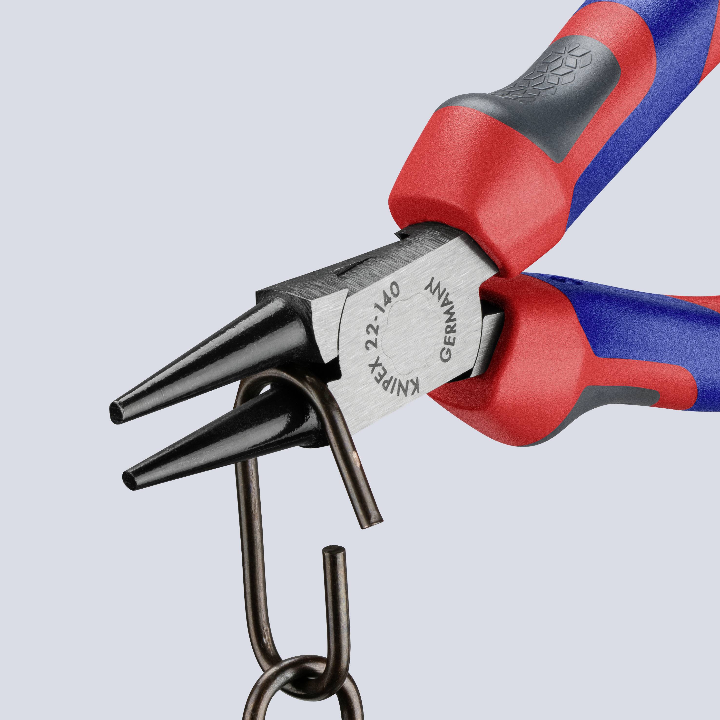 Knipex 22 02 140 Werkstatt Rundzange Gerade Chrom-Vanadium Elektrostahl 140 mm