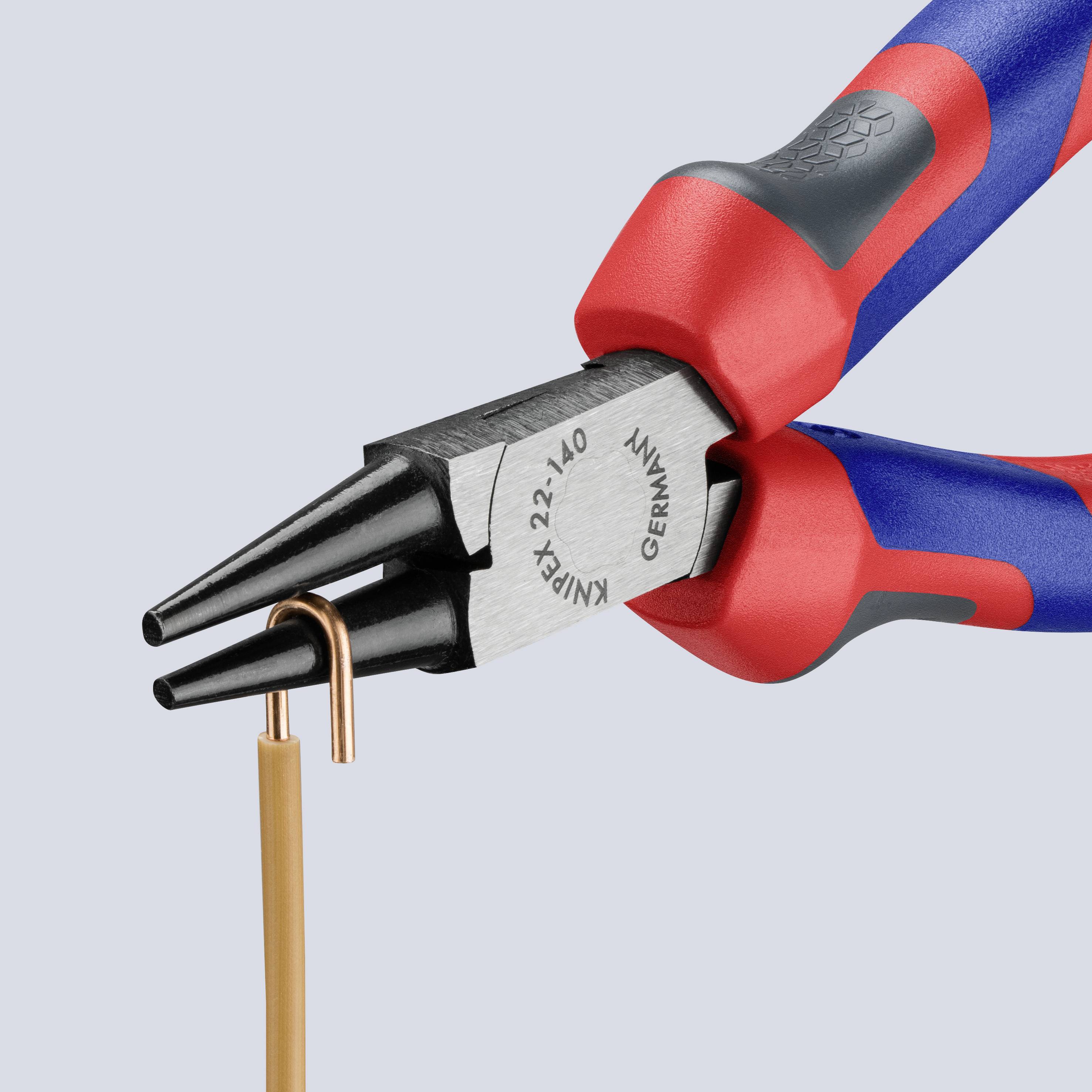 Knipex 22 02 140 Werkstatt Rundzange Gerade Chrom-Vanadium Elektrostahl 140mm