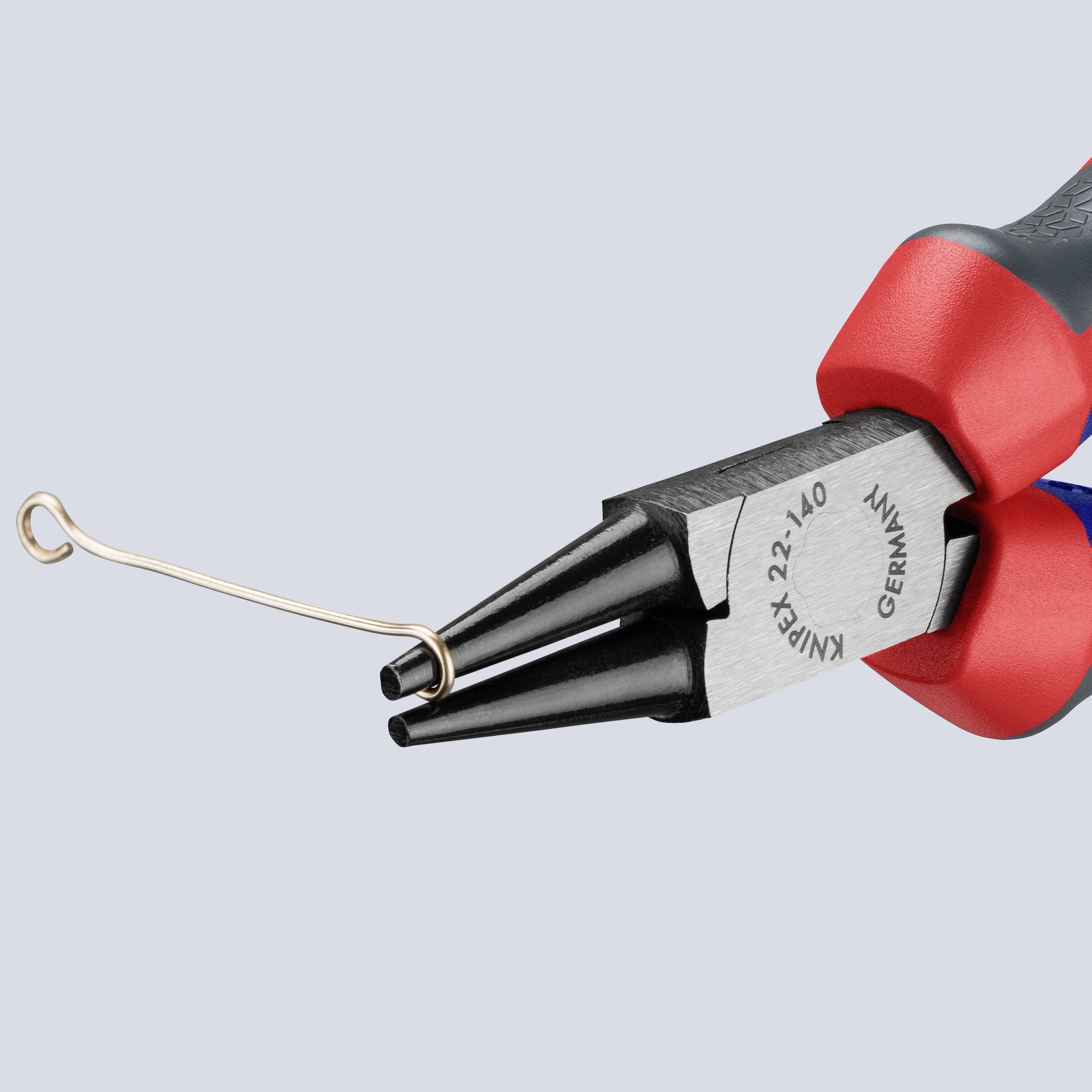 Knipex 22 02 140 Werkstatt Rundzange Gerade Chrom-Vanadium Elektrostahl 140 mm