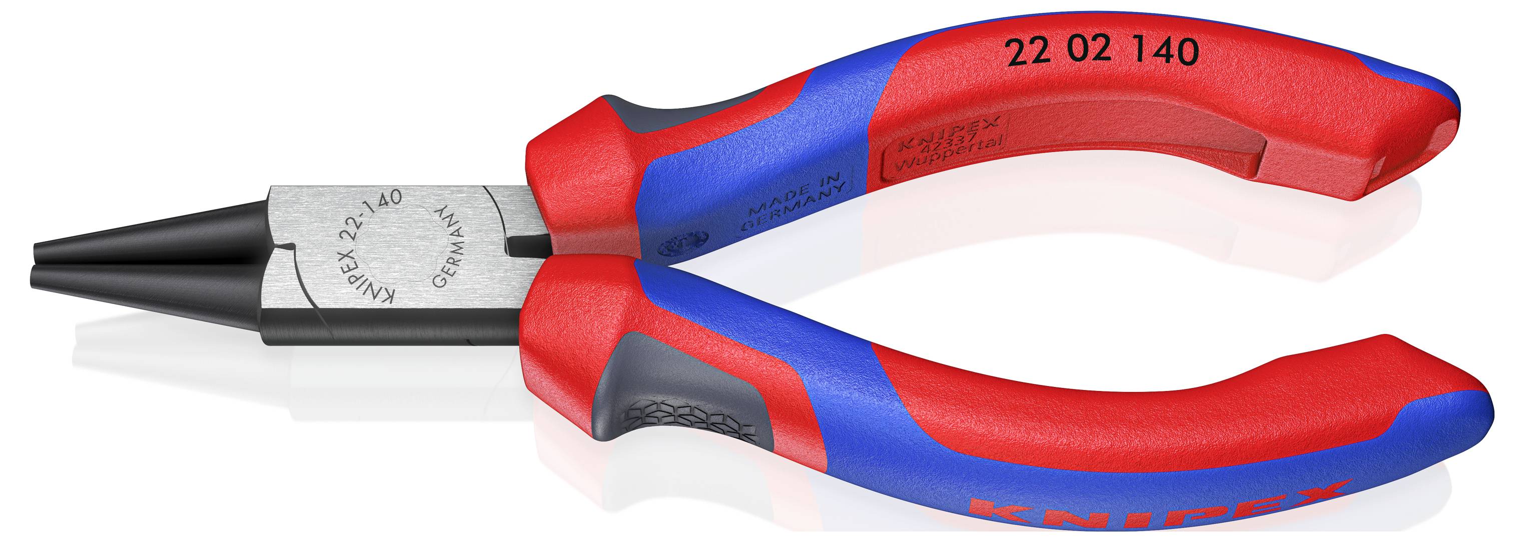 Knipex 22 02 140 Werkstatt Rundzange Gerade Chrom-Vanadium Elektrostahl 140mm