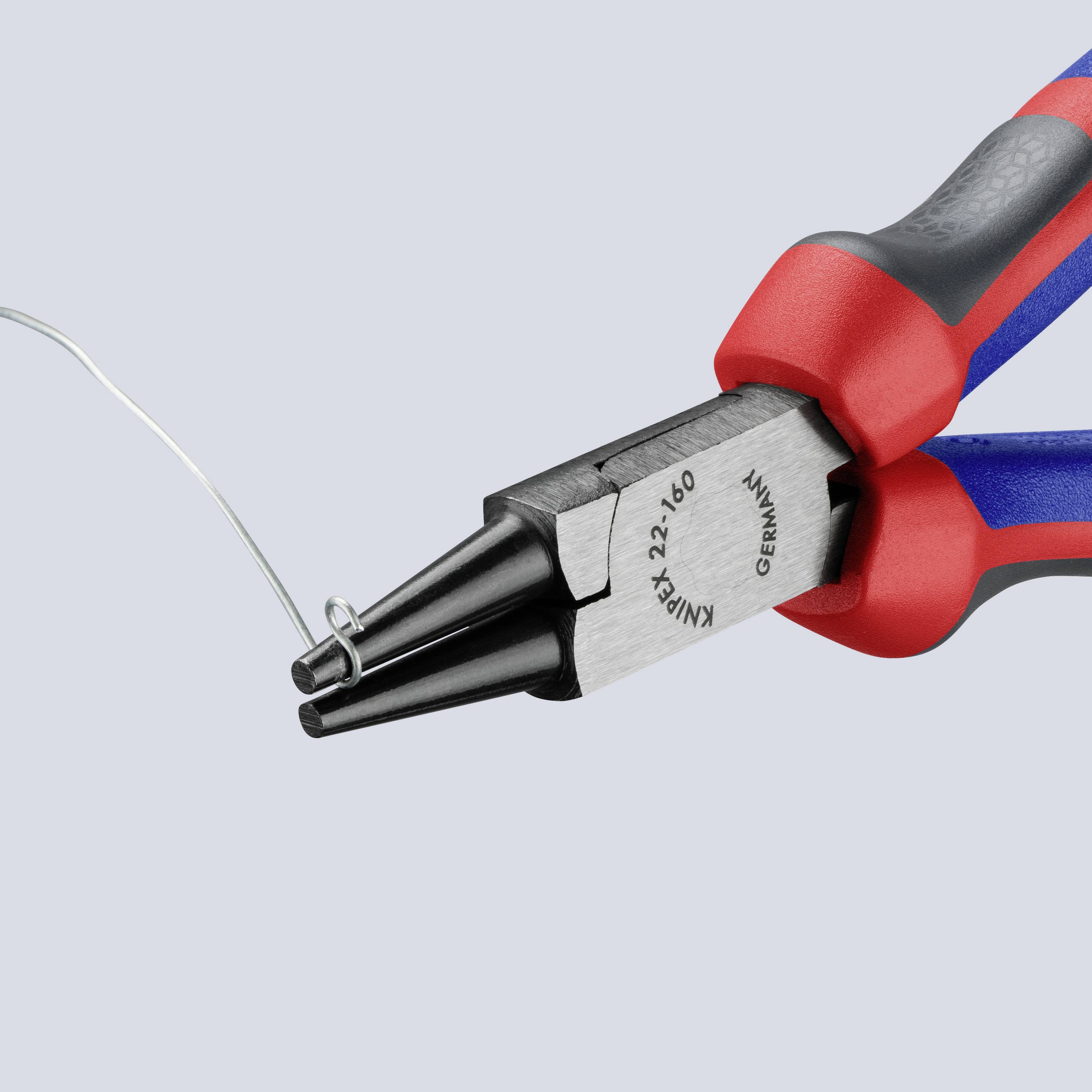 Knipex 22 02 160 Werkstatt Rundzange Gerade Chrom-Vanadium Elektrostahl 160 mm